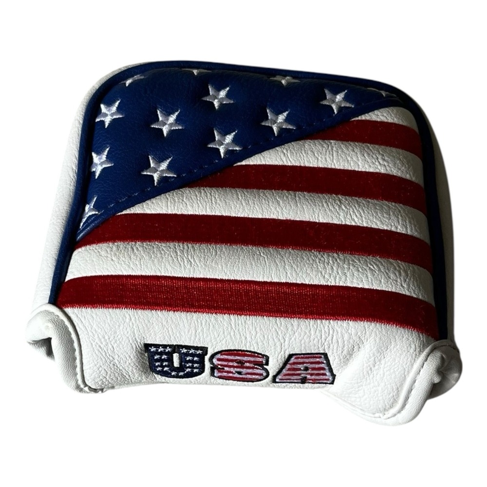 American Flag USA Mallet Putter Golf Club Head Cover Headcover Magnetic Golfing - Picture 3 of 10